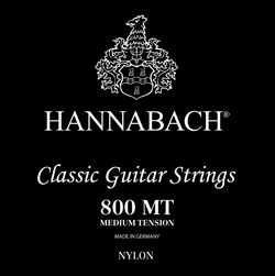 Hannabach 800MT Black SILVER PLATED Струны для классической гитары среднего натяжения, Ханнабах