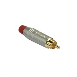 AMPHENOL ACPR-SRD - разъем кабельный, RCA, цвет серый, с красным кольцом, Амфенол