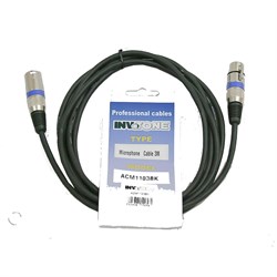 INVOTONE ACM1103/BK — микрофонный кабель, XLR(папа) <-> XLR(мама), длина 3 м (черный), Инвотон