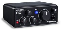 PreSonus AudioBox GO — аудио интерфейс, USB 2.0, 2вх/2 вых канала, 1мик,1инстр, 24бит/44-96кГц, Пресонус