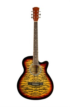 Elitaro E4030 SB (Tiger) — акустическая гитара 40" с вырезом, Элитаро