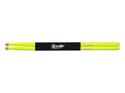 HUN Fluorescent Series 7A YELLOW — барабанные палочки, желтые, орех гикори - фото 35510