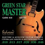 Fedosov GrSM010 Green Star Master Heavy — комплект струн для электрогитары, нерж. сплав, 10-46