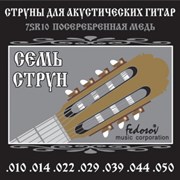 Fedosov 7SR10 — комплект струн для 7-струнной акустической гитары, посеребренная медь, 10-50