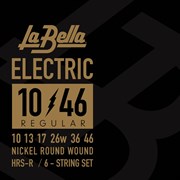 La Bella HRS-R Hard Rockin Steel Regular — комплект струн для электрогитары, 10-13-17-26w-36-46, США, ЛаБелла