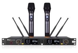 QAS NX960H – Двухканальная радиосистема true-diversity с рэковым приемником и ручными микрофонами-передатчиками, 520–560 МГц, 200 каналов