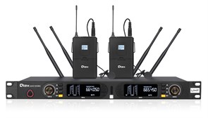 QAS NX960L - Двухканальная радиосистема true-diversity с рэковым приемником и петличными микрофонами, 520–560 МГц, 200 каналов