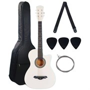 Комплект Jordani JD3810 WH (акустическая гитара, медиаторы, чехол, ремень, струны)