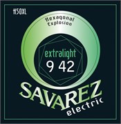 Savarez H50XL Hexagonal Explosion Комплект струн для электрогитары, никелированные, 9-42